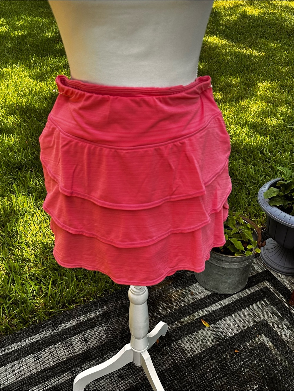 Ideology Pink Layered Ruffle Skater Skirt